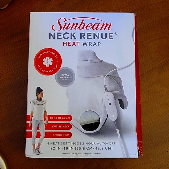 Sunbeam Other Sunbeam Renue Heat Therapy Neck Shoulder Pain Relief Wrap Heating Pad Gray New
